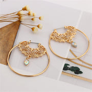 Gold Color Big Circle Round Hoop Earrings