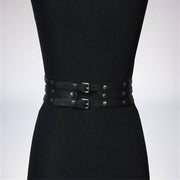 Women Black Leather Waist Belts