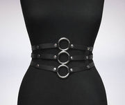 Women Black Leather Waist Belts