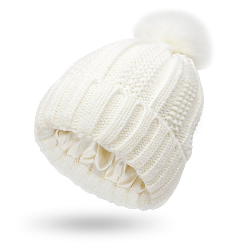 Hats Beanie Hat For Women Faux Fur Pom Pom