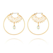 Gold Color Big Circle Round Hoop Earrings