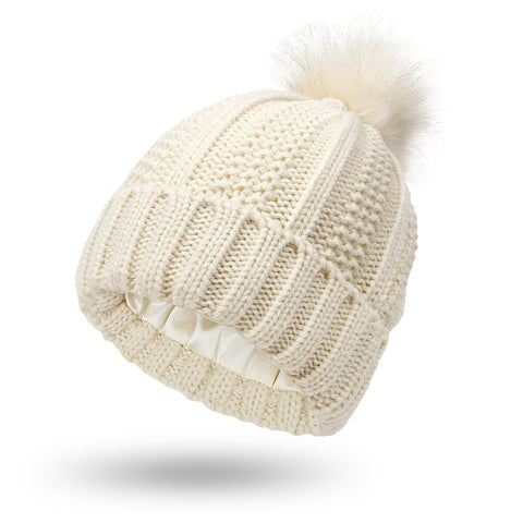 Hats Beanie Hat For Women Faux Fur Pom Pom