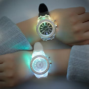 male and female students couple jelly watches