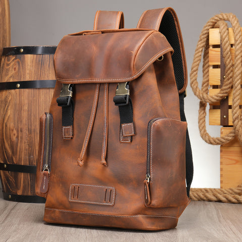 Leather Retro Backpack Outdoor