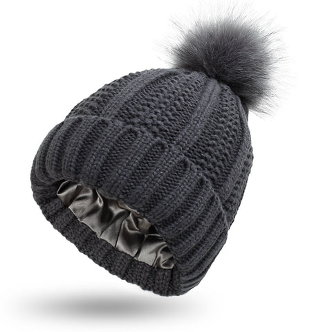 Hats Beanie Hat For Women Faux Fur Pom Pom