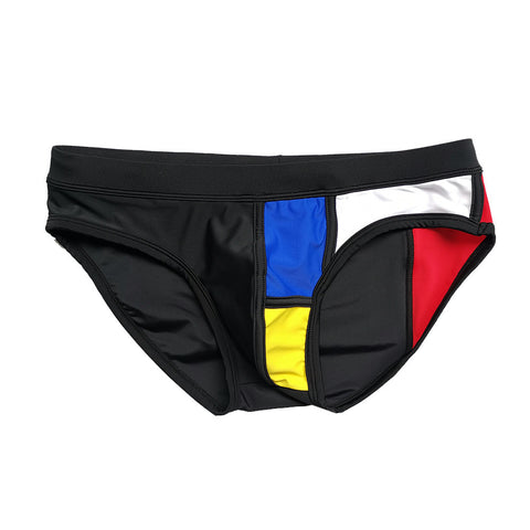 Stitching fashion triangle swim trunks