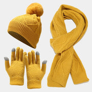 Three Piece Set Of  Hats, Scarves, Gloves