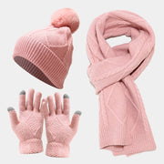 Three Piece Set Of  Hats, Scarves, Gloves