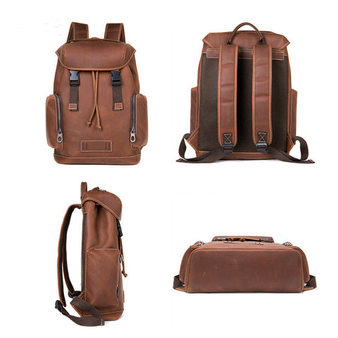 Leather Retro Backpack Outdoor