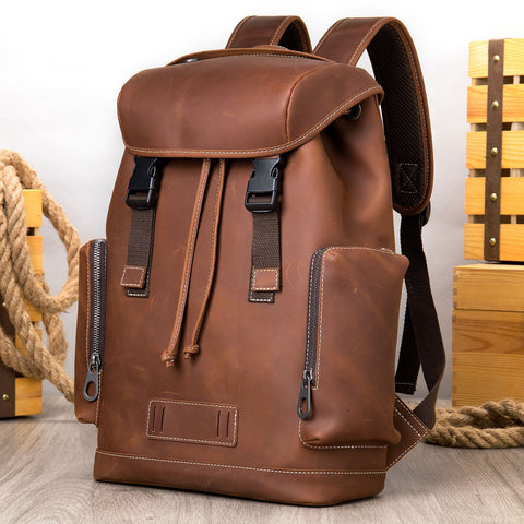 Leather Retro Backpack Outdoor