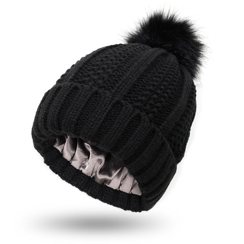 Hats Beanie Hat For Women Faux Fur Pom Pom