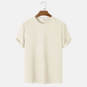 Men Summer Solid Color Round Neck Basic T-Shirts